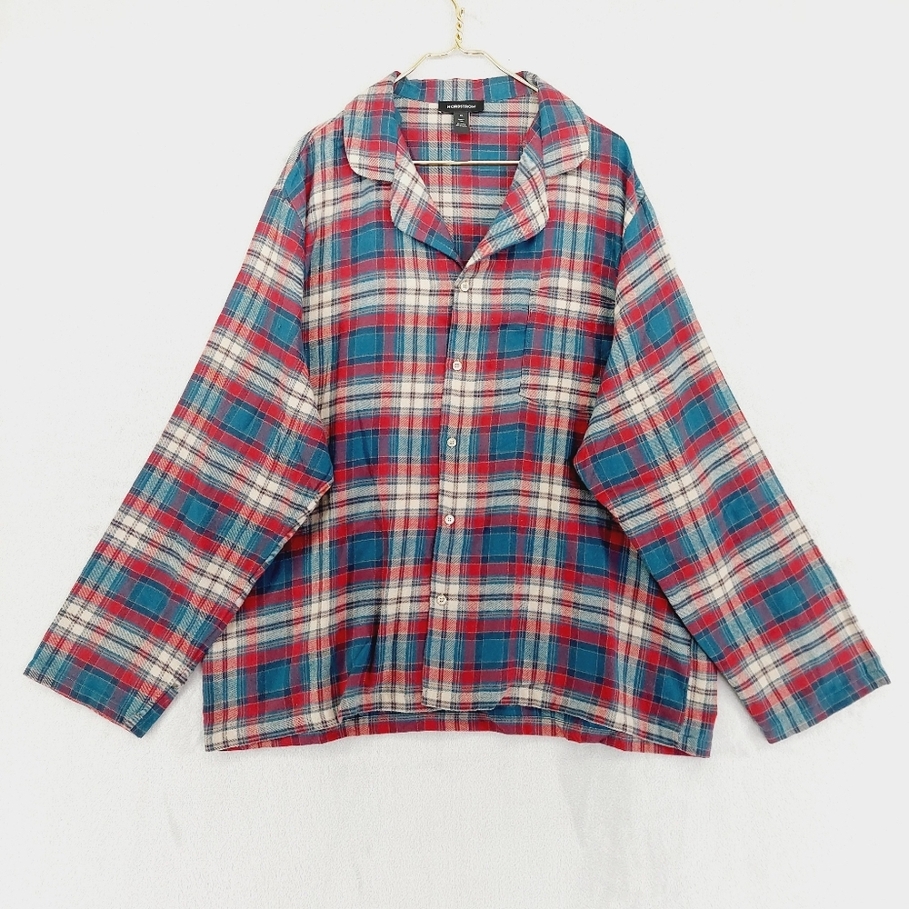 Nordstrom Men's Plaid Button-Down Flannel Pajama Shirt P6402